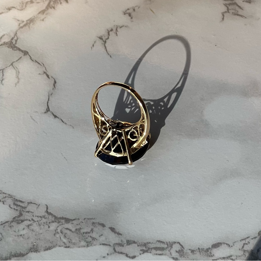 14K Gold Smoky Topaz Cocktail Ring Sz 6 – Original $1,725 Tag - Picture 8 of 12